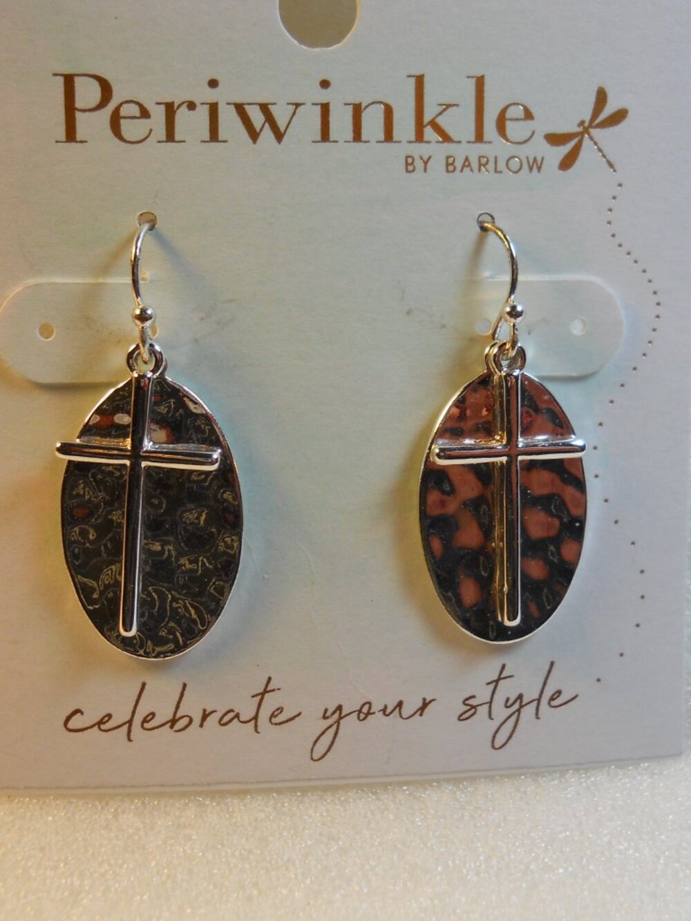 Periwinkle by Barlow - Teardrop Cross Earrings   730